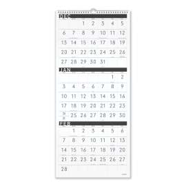 Three-Month Reference Wall Calendar, Contemporary Artwork/Formatting, 12 x 27, White Sheets, 15-Month (Dec-Feb): 2022 to 2024