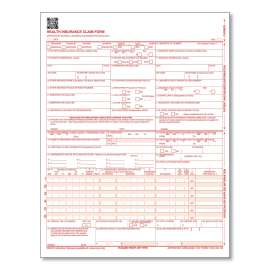 CMS-1500 Health Insurance Claim Form, Two-Part Carbonless, 8.5 x 11, 250 Forms Total