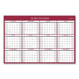 Classic Red Laminated Erasable Wall Calendar, Classic Red Artwork, 36 x 24, White/Red/Gray Sheets, 12-Month (Jan-Dec): 2023