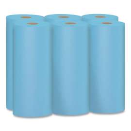 Shop Towels, 1-Ply, 10.4 x 11, Blue, 55/Roll, 6 Rolls/Pack