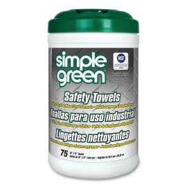 Safety Towels, 10 x 11.75, White, Unscented, 75/Canister, 6 per Carton