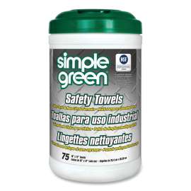 Safety Towels, 10 x 11.75, White, Unscented, 75/Canister