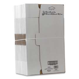 Self-Locking Mailing Box, Regular Slotted Container (RSC), 9" x 13" x 4", White, 25/Pack