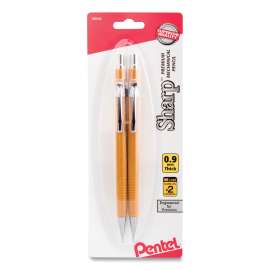 Sharp Mechanical Pencil, 0.9 mm, HB (#2.5), Black Lead, Yellow Barrel, 2/Pack