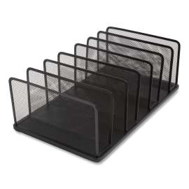 Wire Mesh Vertical Document Sorter, 7 Sections, Letter-Size, 8.54 x 15.43 x 8.77, Matte Black