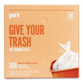 Twist-Tie Light-Duty Can Liners, 10 gal, 0.36 mil, 24" x 24", Clear, 300/Box