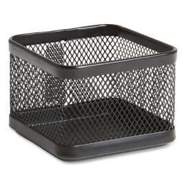 Small Stackable Wire Mesh Accessory Holder, 3.46 x 3.46 x 2.75, Black