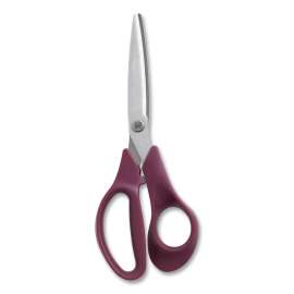 Stainless Steel Scissors, 8" Long, 3.58" Cut Length, Purple Straight Handle