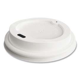 Plastic Hot Cup Lids, Fits 8 oz Cups, White, 50/Pack