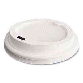 Plastic Hot Cup Lids, Fits 10 oz, 12 oz, 16 oz Cups, White, 50/Pack