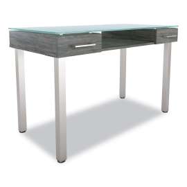 Prestige Glass Writing Desk, 47.1" x 23.5" x 29.5", Gray