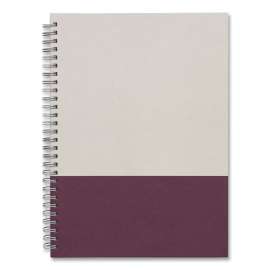 Wirebound Hardcover Notebook, 1 Subject, Narrow Rule, Gray/Purple Cover, 9.5 x 6.5, 80 Sheets