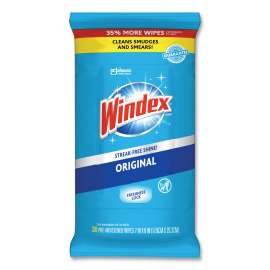 Glass and Surface Wet Wipe, Cloth, 7 x 8, Unscented, 38/Pack, 12 Packs/Carton