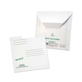 Redi-File Disk Pocket/Mailer for CDs/DVDs, Square Flap, Tuck-Tab Closure, 6 x 5.88, White, 10/Pack