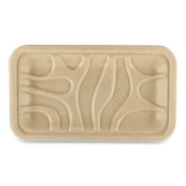 Fiber Trays, PLA Lined, PFAS Free, 1-Compartment, 8.3 x 4.9 x 0.7, Natural, Paper, 500/Carton