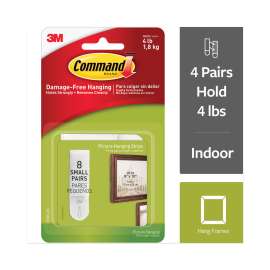 Command 17205 Picture Hanging Strip, 1 lb/set Weight Capacity, Foam
