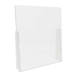 Counter Top Barrier with Full Shield, 31.75" x 6" x 36", Acrylic, Clear, 2/Carton
