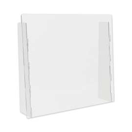 Counter Top Barrier with Full Shield, 27" x 6" x 23.75", Polycarbonate, Clear, 2/Carton
