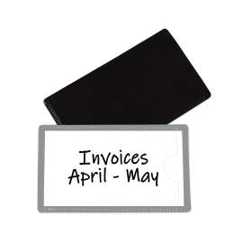 Slap-Stick Magnetic Label Holders, Side Load, 4.25 x 2.5, Gray, 10/Pack