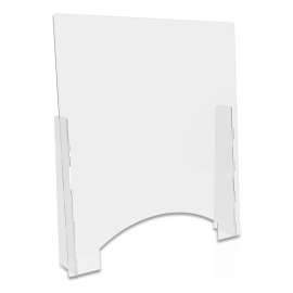 Counter Top Barrier with Pass Thru, 31.75" x 6" x 36", Polycarbonate, Clear, 2/Carton