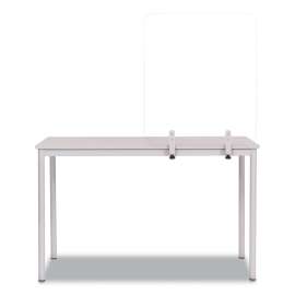 Protector Series Frameless Glass Desktop Divider, 35.4 x 0.16 x 35.4, Clear/Aluminum