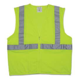 Zipper Safety Vest, X-Large, Hi-Viz Lime Yellow