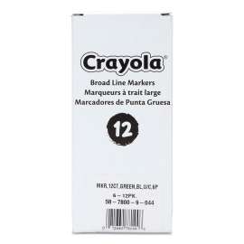Broad Line Washable Markers, Broad Bullet Tip, Green, 12/Box