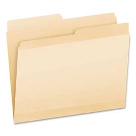 Poly Reinforced File Folder, 1/2-Cut Tabs: Assorted, Letter Size, Manila, 24/Pack