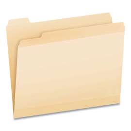 Poly Reinforced File Folder, 1/5-Cut Tabs: Assorted, Letter Size, Manila, 24/Pack