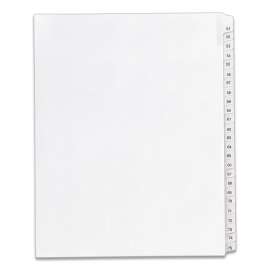 Preprinted Legal Exhibit Side Tab Index Dividers, Allstate Style, 25-Tab, 51 to 75, 11 x 8.5, White, 1 Set, (1703)