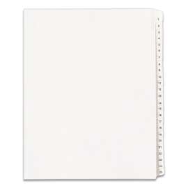 Preprinted Legal Exhibit Side Tab Index Dividers, Allstate Style, 25-Tab, 1 to 25, 11 x 8.5, White, 1 Set, (1701)