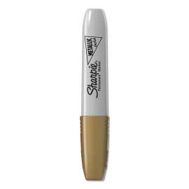Metallic Chisel Tip Permanent Marker, Medium Chisel Tip, Gold, Dozen