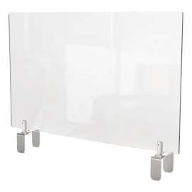 Clear Partition Extender with Attached Clamp, 36 x 3.88 x 24, Thermoplastic Sheeting