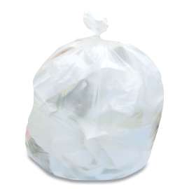 High-Density Can Liners, 45 gal, 16 mic, 40" x 48", Clear, 25 Bags/Roll, 10 Rolls/Carton