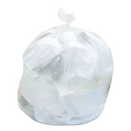 High-Density Can Liners, 60 gal, 22 mic, 38" x 60", Natural, 15 Bags/Roll, 10 Rolls/Carton