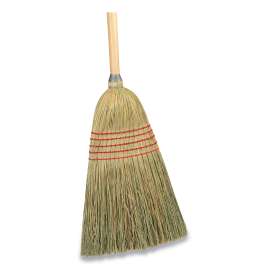 Corn Broom, Corn Fiber Bristles, 56" Overall Length, Natural