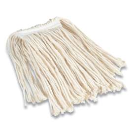 Cut-End Wet Mop Head, Cotton, #16, 1" Headband, White