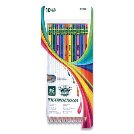 Pencils, HB (#2), Black Lead, Assorted Barrel Colors, 10/Pack