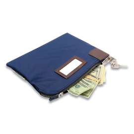 Key Lock Deposit Bag with 2 Keys, Vinyl, 1.2 x 11.2 x 8.7,  Navy Blue