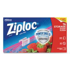 Slider Storage Bags, 1 qt, 5.88" x 7.88", Clear, 76 Bags/Box, 9 Boxes/Carton