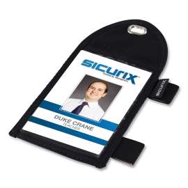 ID Neck Pouch with Pen Loop, Vertical, 4 x 2.75, Black