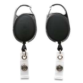Quick Clip Card Reels, 30" Extension, Oval, Black