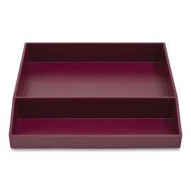 Divided Stackable Plastic Tray, 2 Compartments, 9.44 x 9.84 x 1.77, Purple