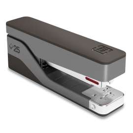 Desktop Aluminum Half Strip Stapler, 25-Sheet Capacity, Gray/Black