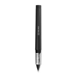 Roller Ball Pen, Stick, Fine 0.5 mm Needle Tip, Black Ink, Black Barrel, Dozen
