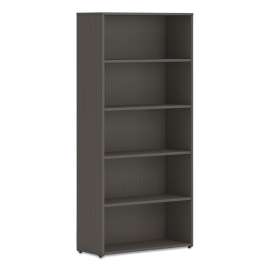 Mod Bookcase, Five-Shelf/4 Adjustable, 30w x 13d x 65h, Slate Teak