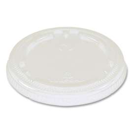 PLA Lids for Fiber Cups, 3.1" Diameter x 0.4"h, Clear, Plastic, 1,000/Carton