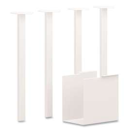 Coze Writing Desk Post Legs with U-Storage Compartment, 5.75" x 28", Designer White, 4 Legs/Set