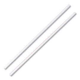 Unwrapped Hollow Stir-Straws, 5.5", Plastic, White/Red Stripe, 1,000/Box