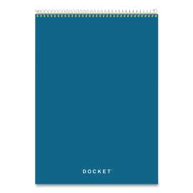 Docket Ruled Wirebound Pad with Cover, Wide/Legal Rule, Blue Cover, 70 Canary-Yellow 8.5 x 11.75 Sheets